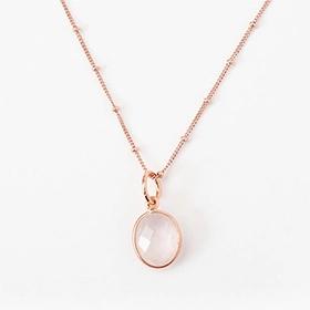 Kette mit Rosenquarz silber-rosévergoldet