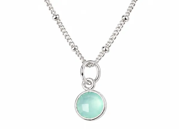 Aqua-Calcedon Kette silber