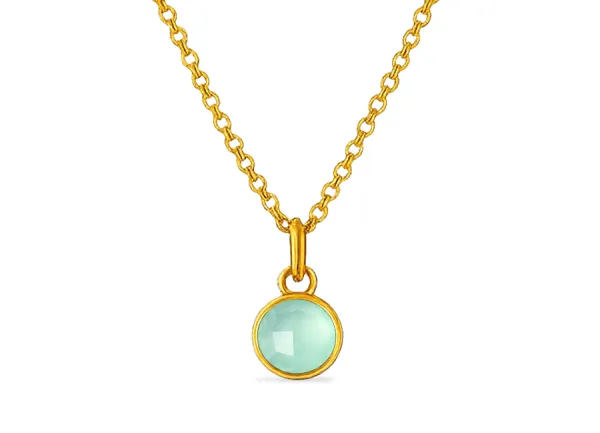Kleiner Anhänger Aqua Calcedon