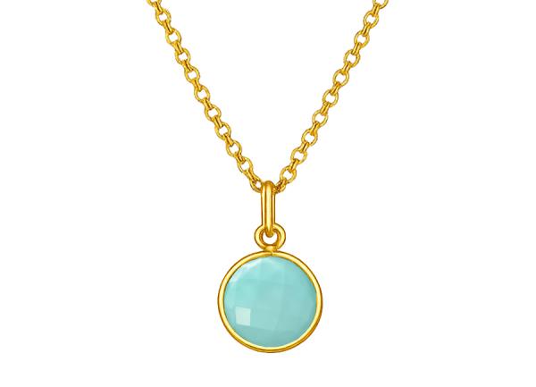 Aqua Calcedon Kette vergoldet