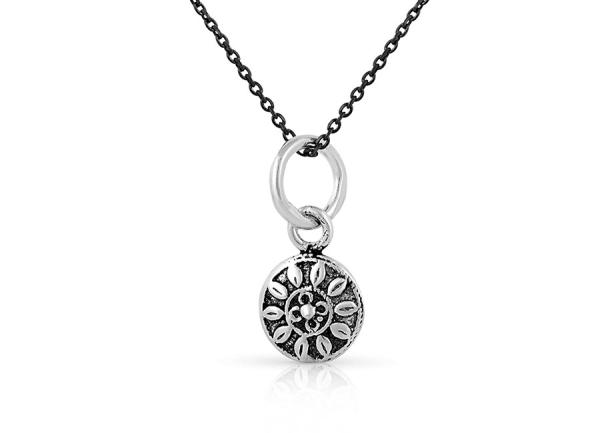 Anhänger Blume silber geschwärzt
