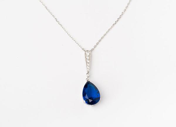 Preview: Zirkonia blau Kette