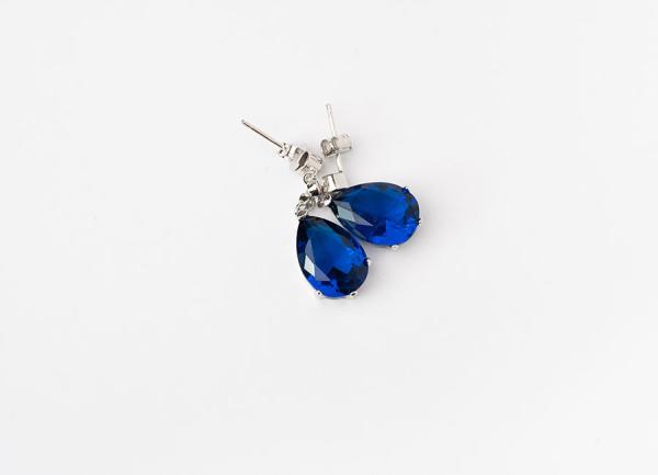 Preview: Zirkonia blau Ohrstecker