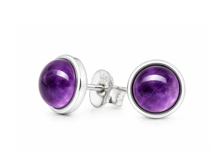 Ohrstecker Amethyst cabochon
