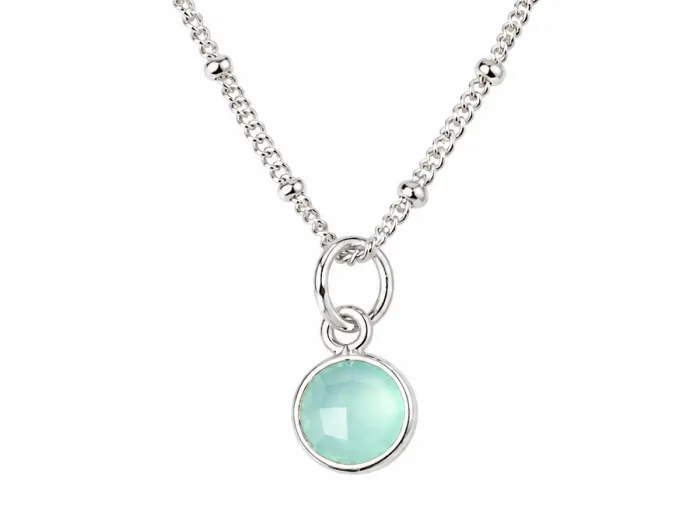Aqua-Calcedon Kette silber