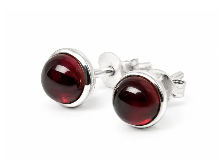 Ohrstecker Granat Cabochon