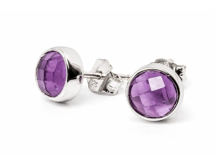 Ohrstecker Amethyst facettiert