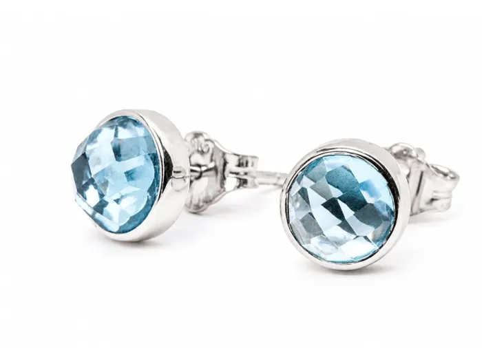 Topas Blau Ohrstecker